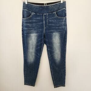 Halara Flex Denim Leggings Jeggings Womens XL Blue High Rise Full Length Stretch